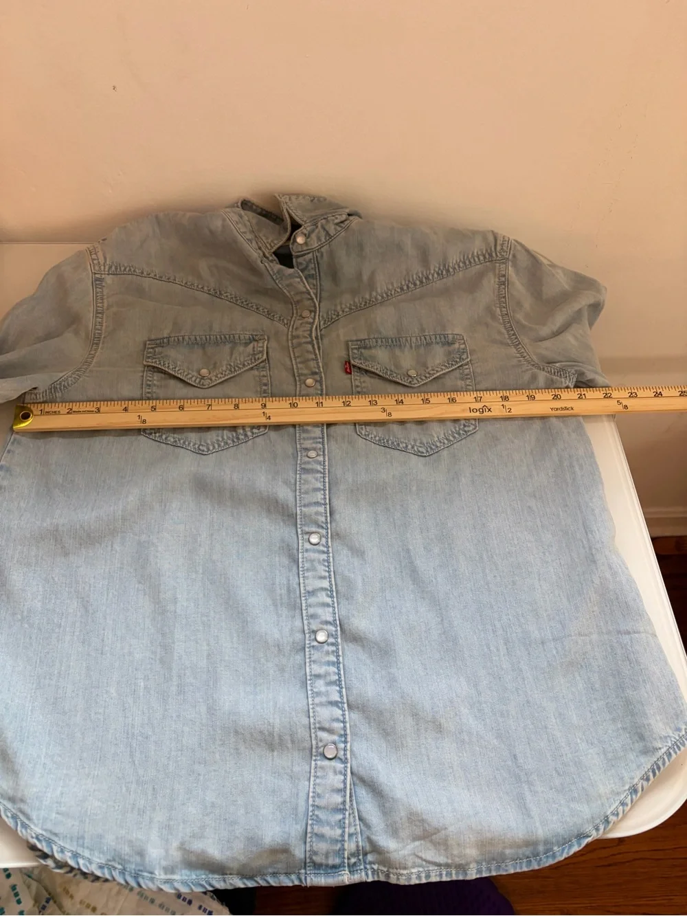 Levi's Light Wash Denim Western Button-Down Shirt